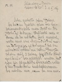 M. Horwitz an Dobert, 01.02.1907