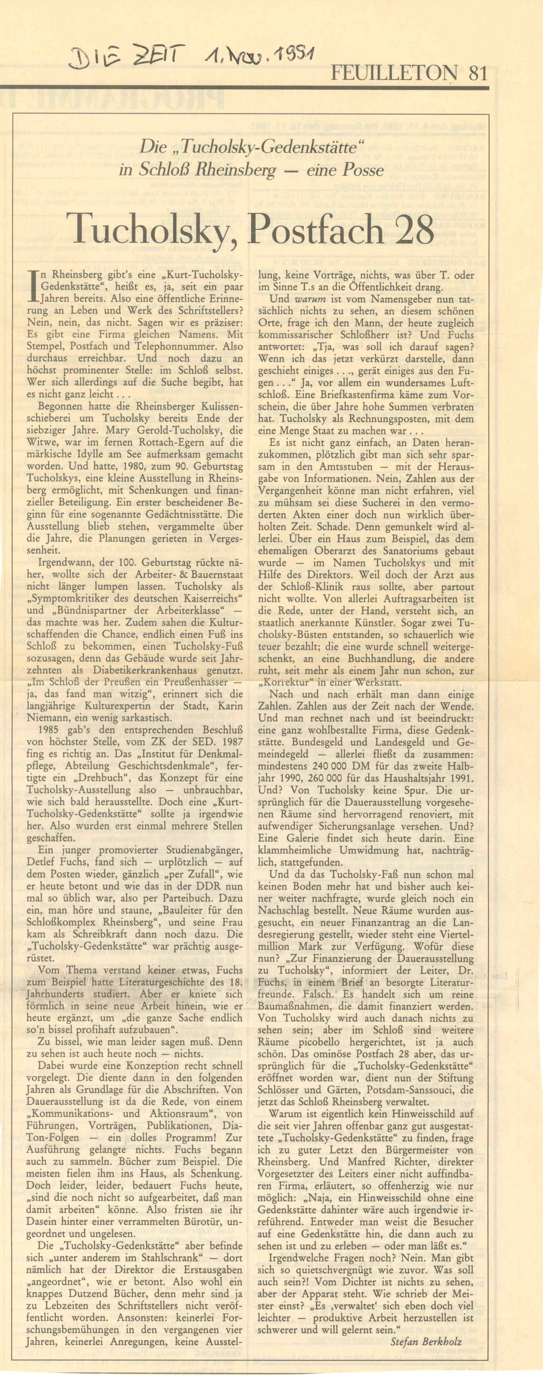 Die ZEIT 1. November 1991